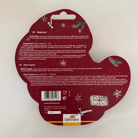 NEW Birkmann Dinosaur Gingerbread Cookie Cutter Dino Santa Hat Holiday Metal - Picture 4 of 5